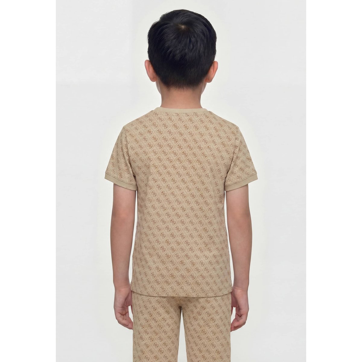 T-Shirt Stretch Imprimé Logo 4G beige, GUESS KIDS