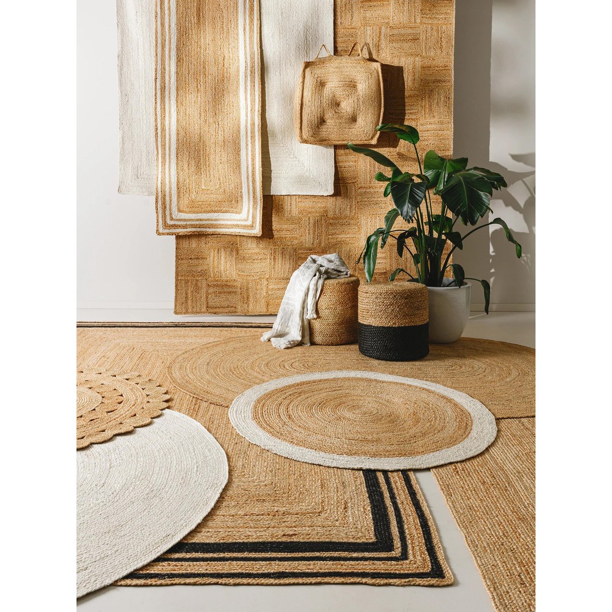 Tapis de jute tissé main JUTTA marron clair, BENUTA 