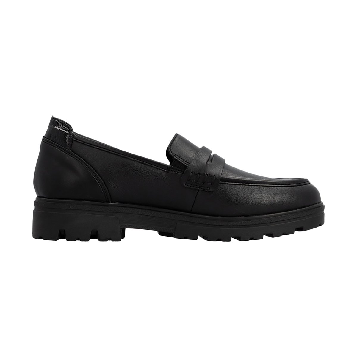 Mocassin Cuir Rgd noir, RIEKER