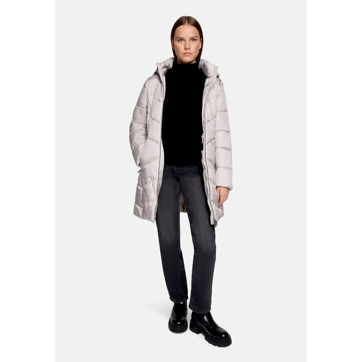 Veste outdoor à capuche amovible silver cloud, BETTY BARCLAY