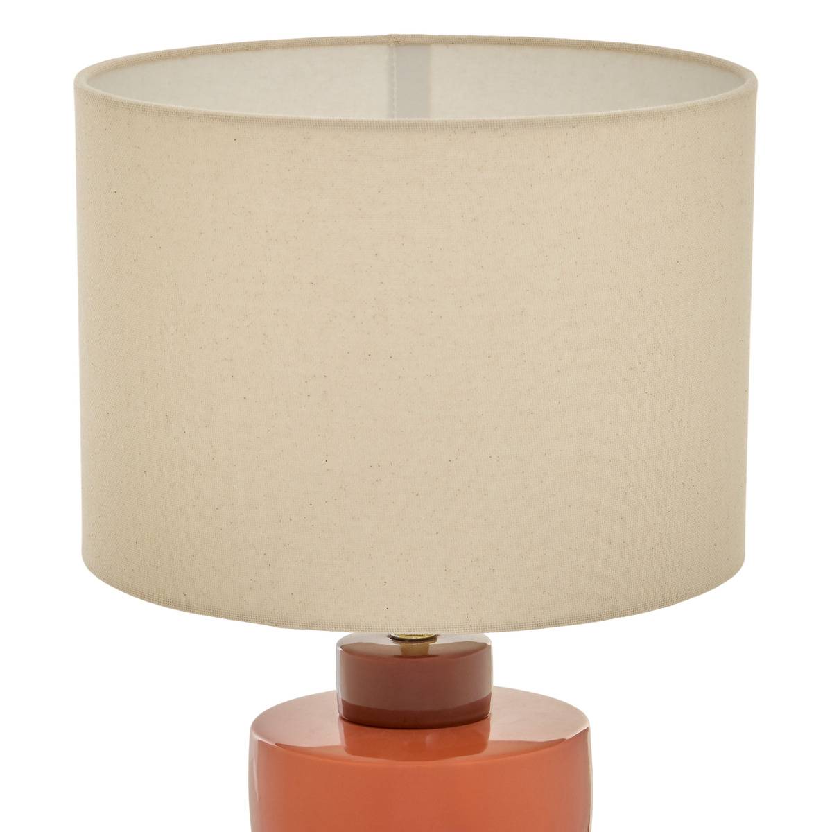 Lampe cylindrique en lin FIVA marron, ATMOSPHERA