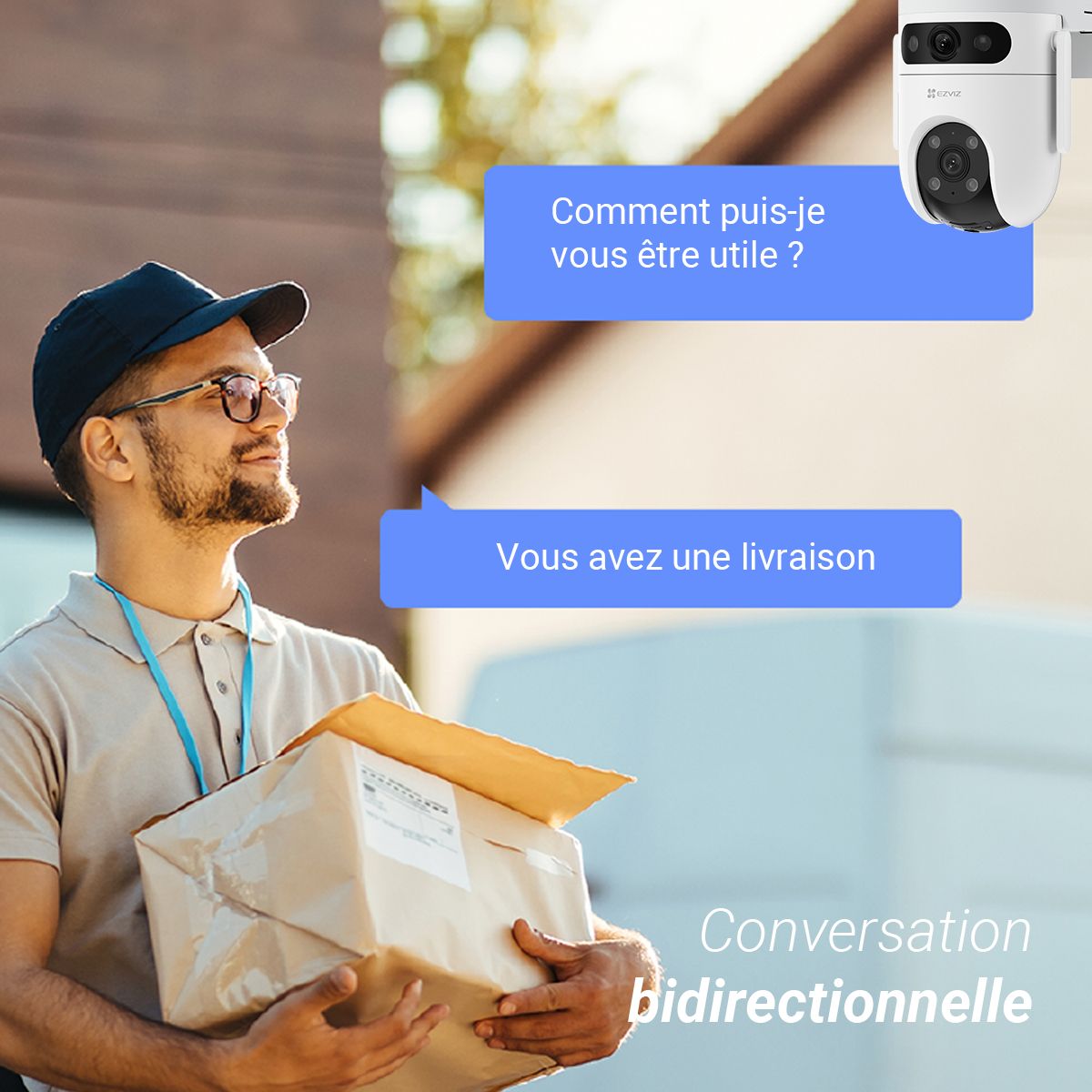 Caméra de surveillance Wifi H9C 2k motorisée couleur unique, EZVIZ