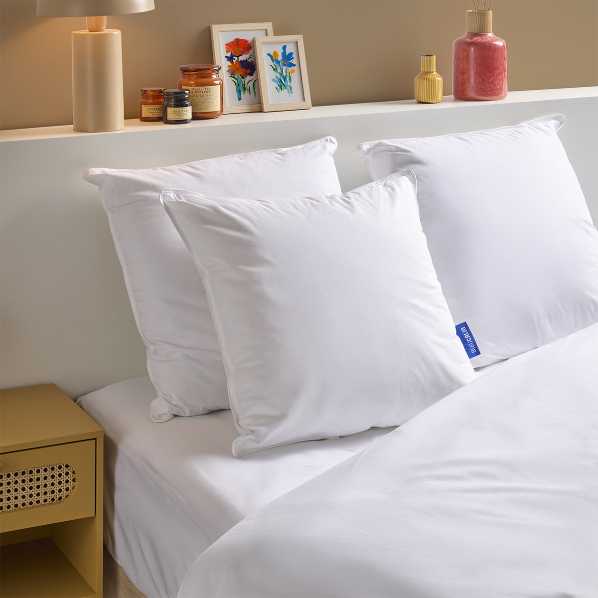 Pack Hôtel Couette Très Chaude + Oreiller(s) Qualité Percale blanc, BLEU CALIN