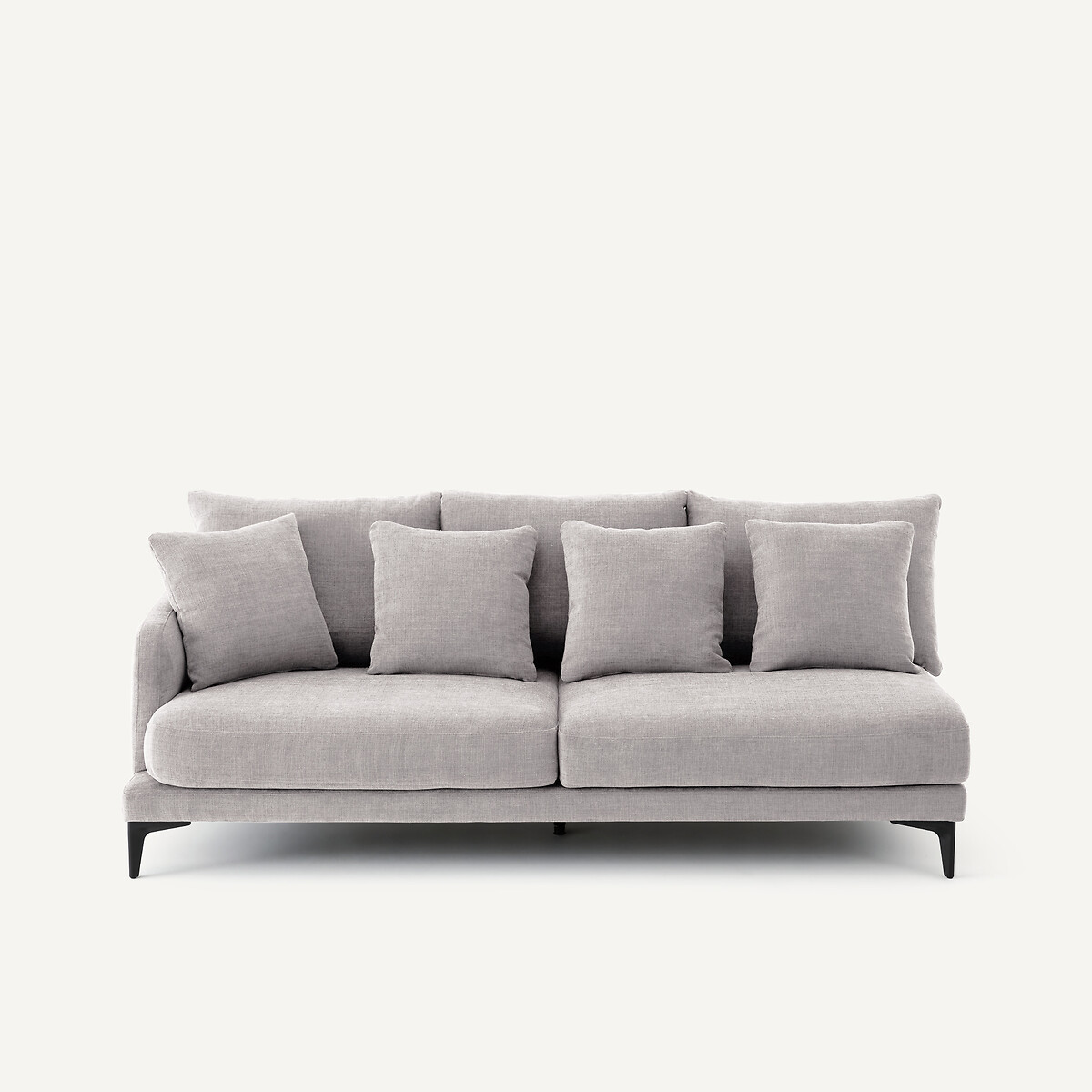 Demi-canapé 3 places en polyester coton, MODERNISTE gris clair, EMMANUEL GALLINA X AM.PM