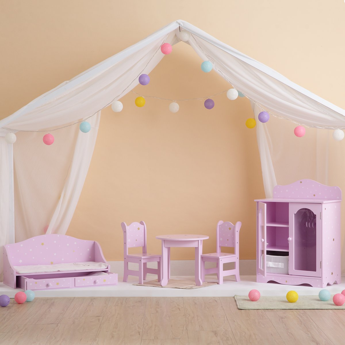 Lit Gigogne Poupée TWINKLE STARS PRINCESS violet, TEAMSON KIDS