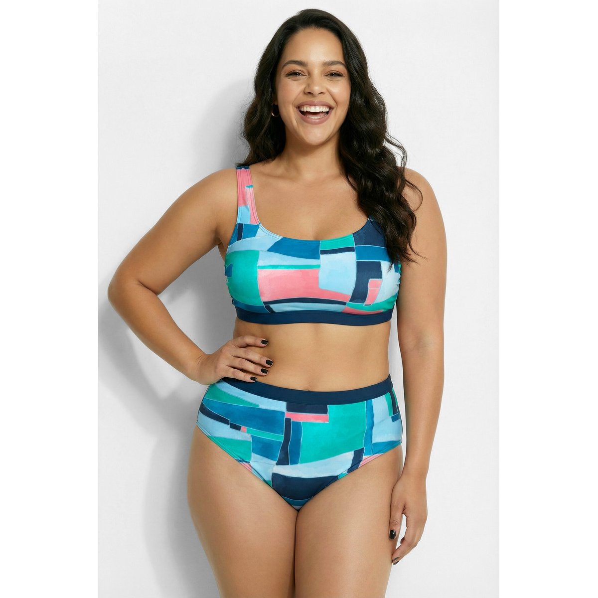Bikini avec bonnets souples bleu foncé, ULLA POPKEN