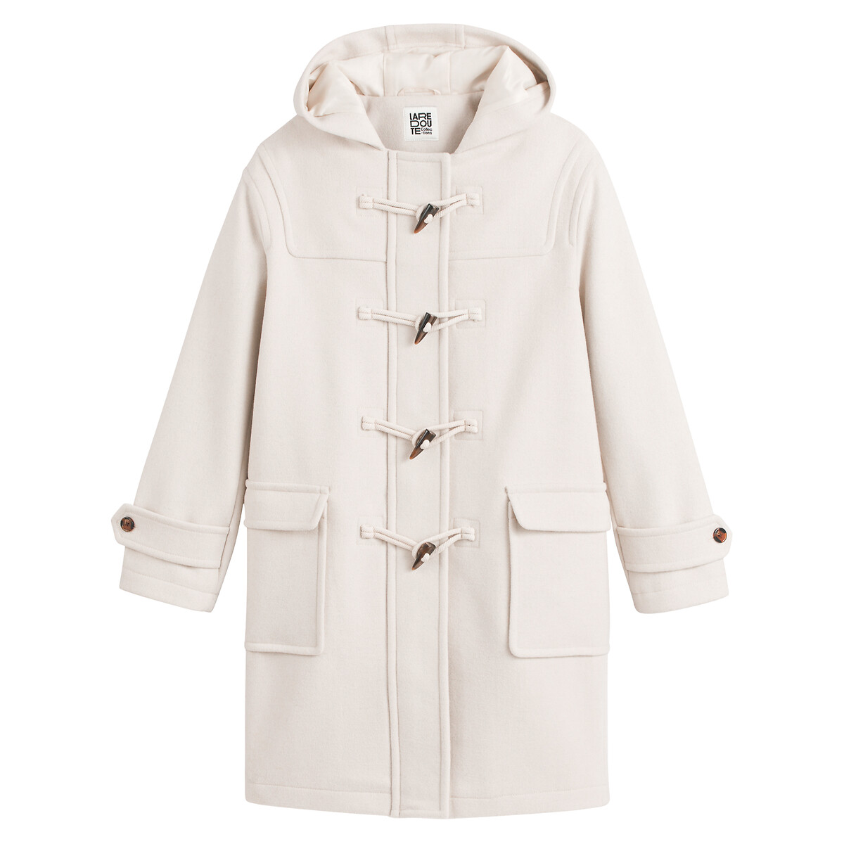 Mid-Length Hooded Duffle Coat beige, LA REDOUTE COLLECTIONS