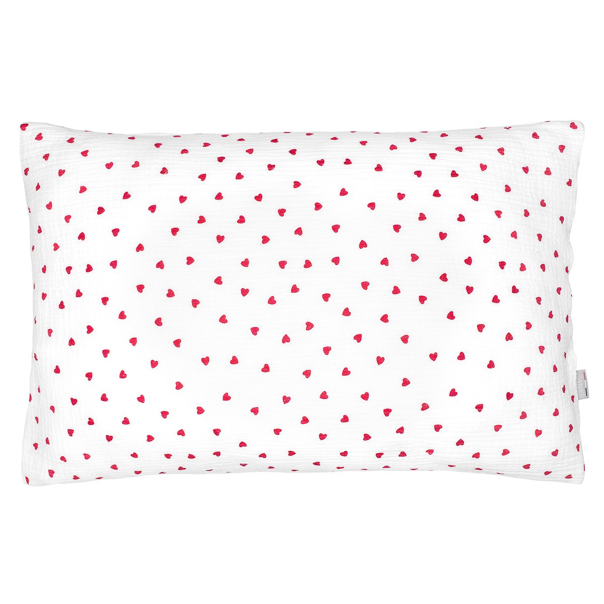 Taie d'oreiller réversible en gaze de coton LOVIO rouge, SEVIRA KIDS