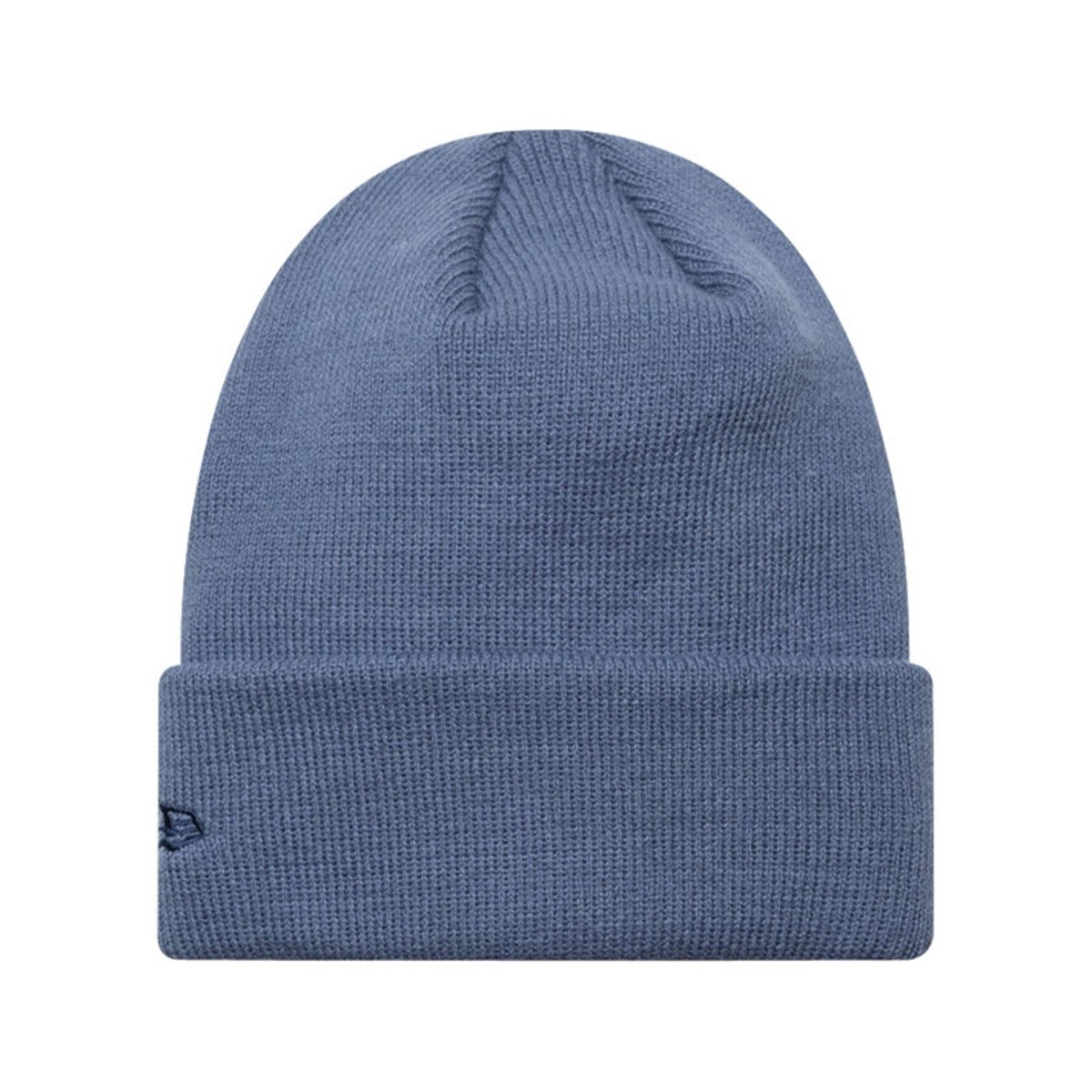 Bonnet bleu en maille tricotée pourvu du logo de la marque à l'avant bleu, NEW ERA