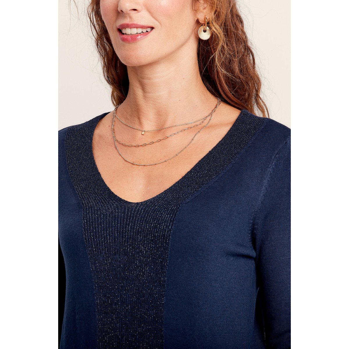Pull manches longues bleu marine, BREAL