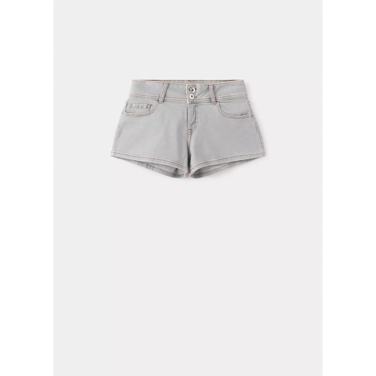 Mini short taille basse gris denim, MANGO TEEN
