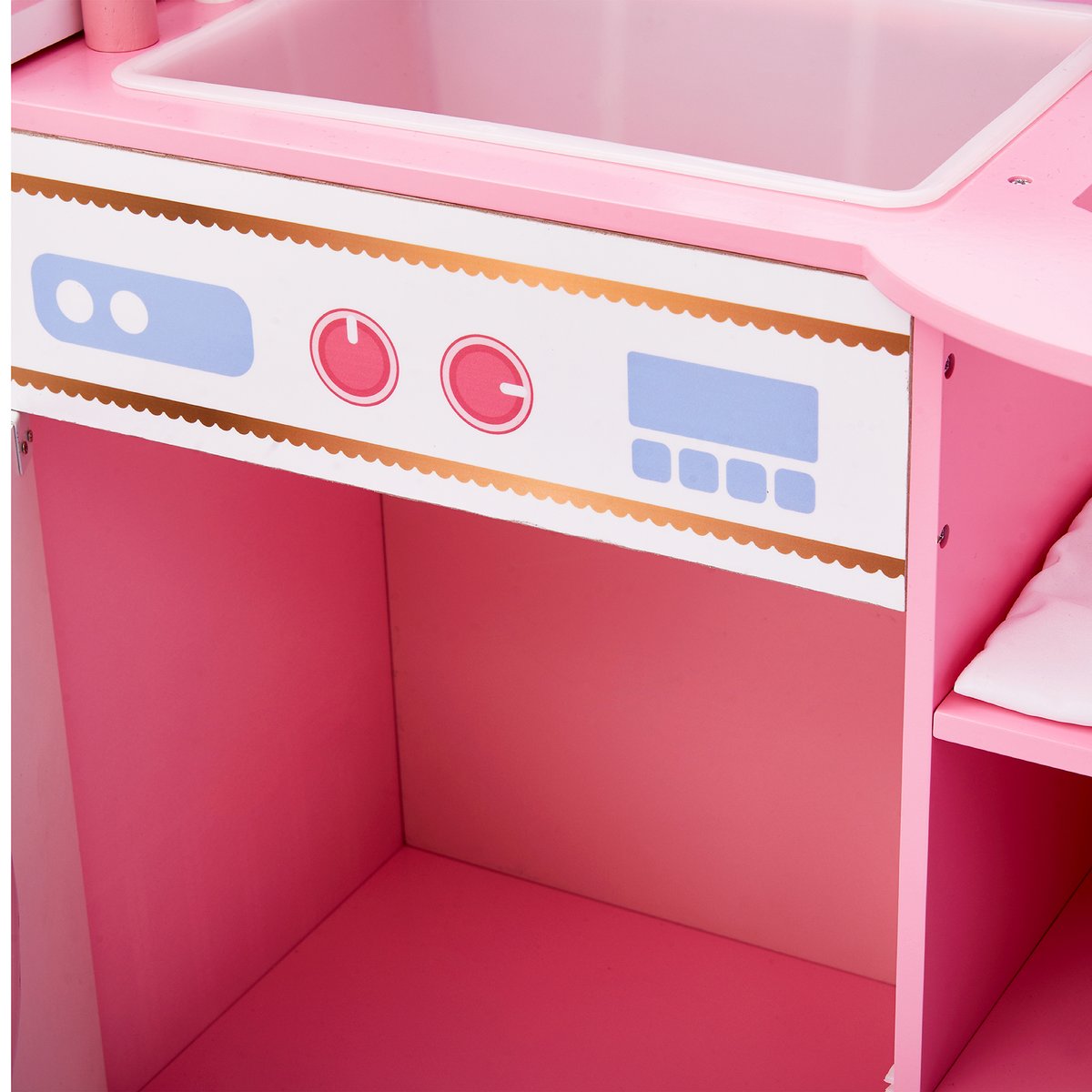 Table à langer poupée avec rangement et lit bébé rose, TEAMSON KIDS
