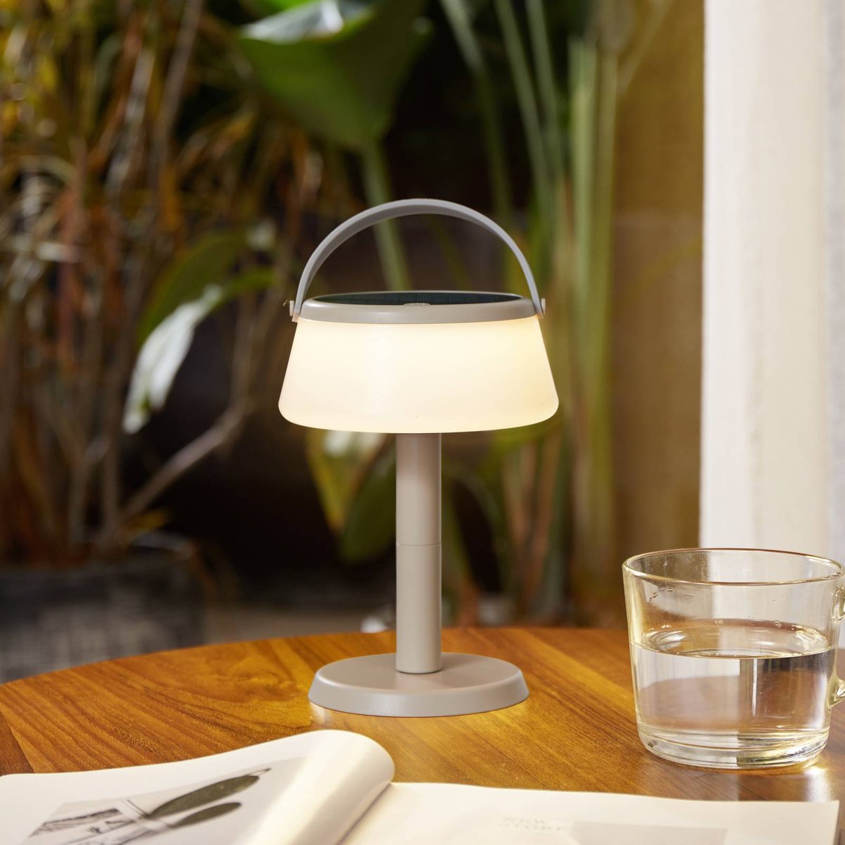 Luminaire de terrasse  moderneLED, Mikkel beige sable, blanc, LINDBY