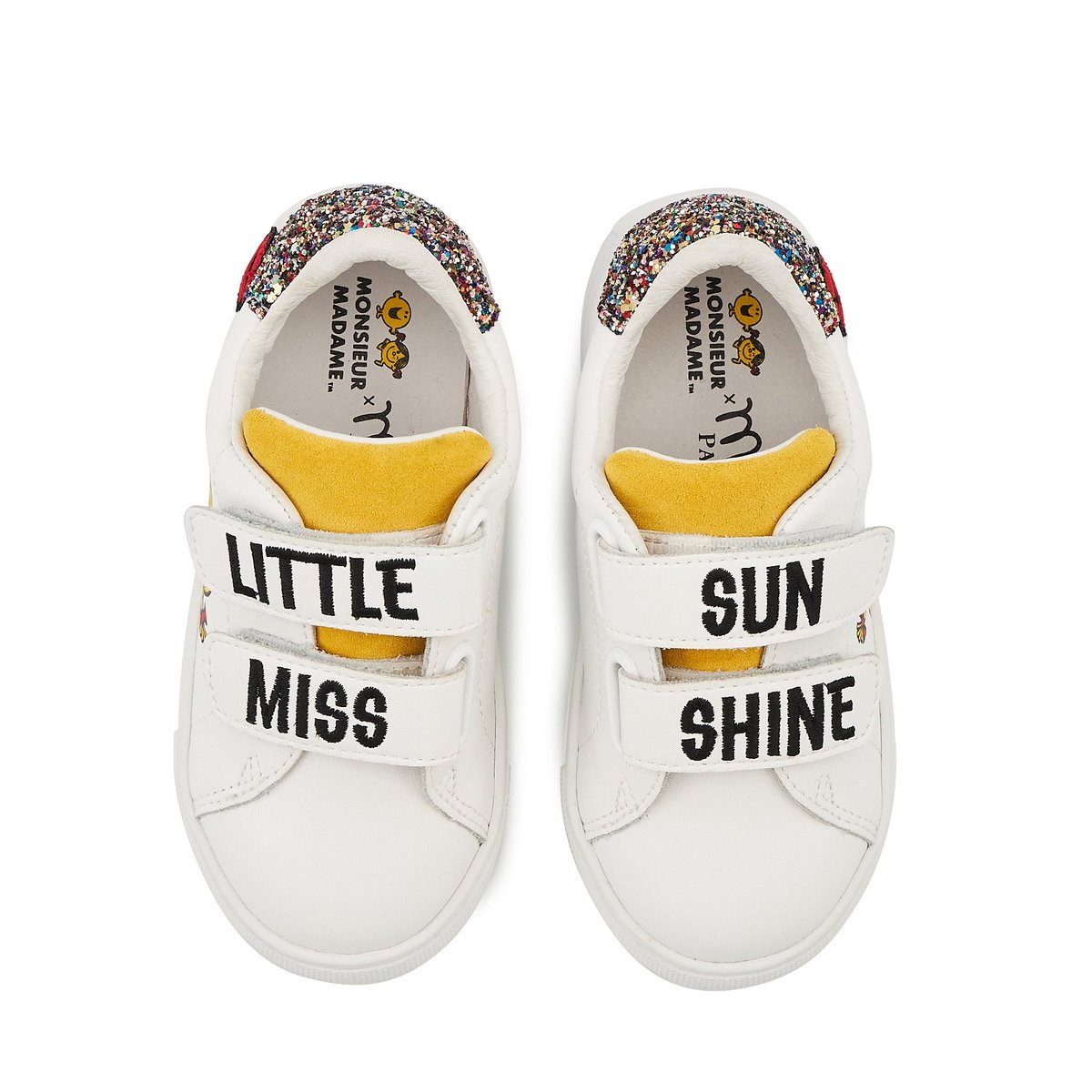 Baskets Enfant En Cuir Mini Edith Monsieur Madame Little Miss Sunshine blanc, BONS BAISERS
