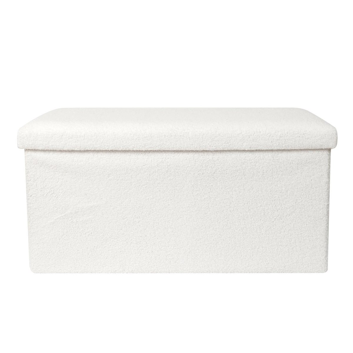 Banc coffre pliable en bouclette blanc blanc, EDEN
