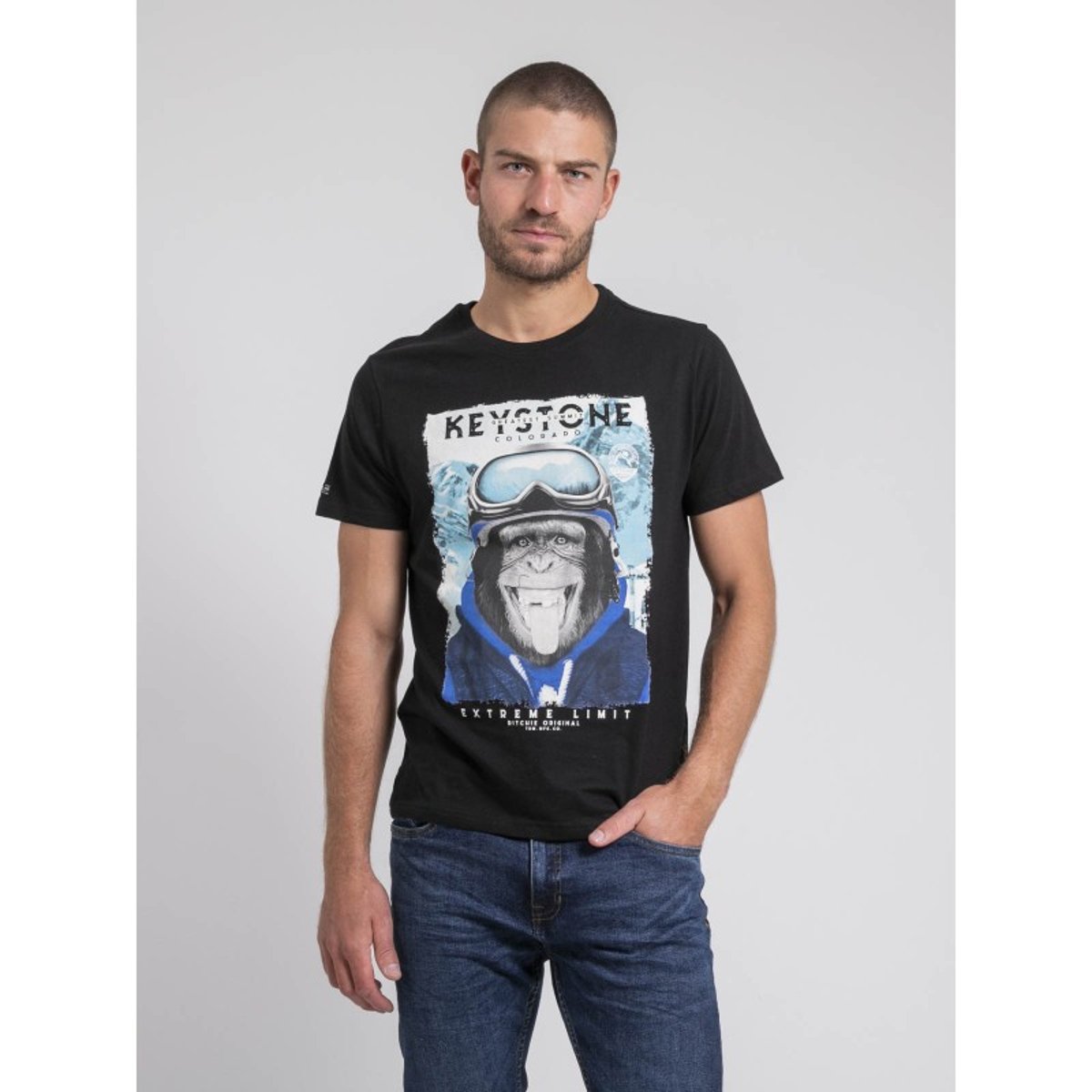 T-shirt Col Rond Pur Coton Jacoski noir, RITCHIE