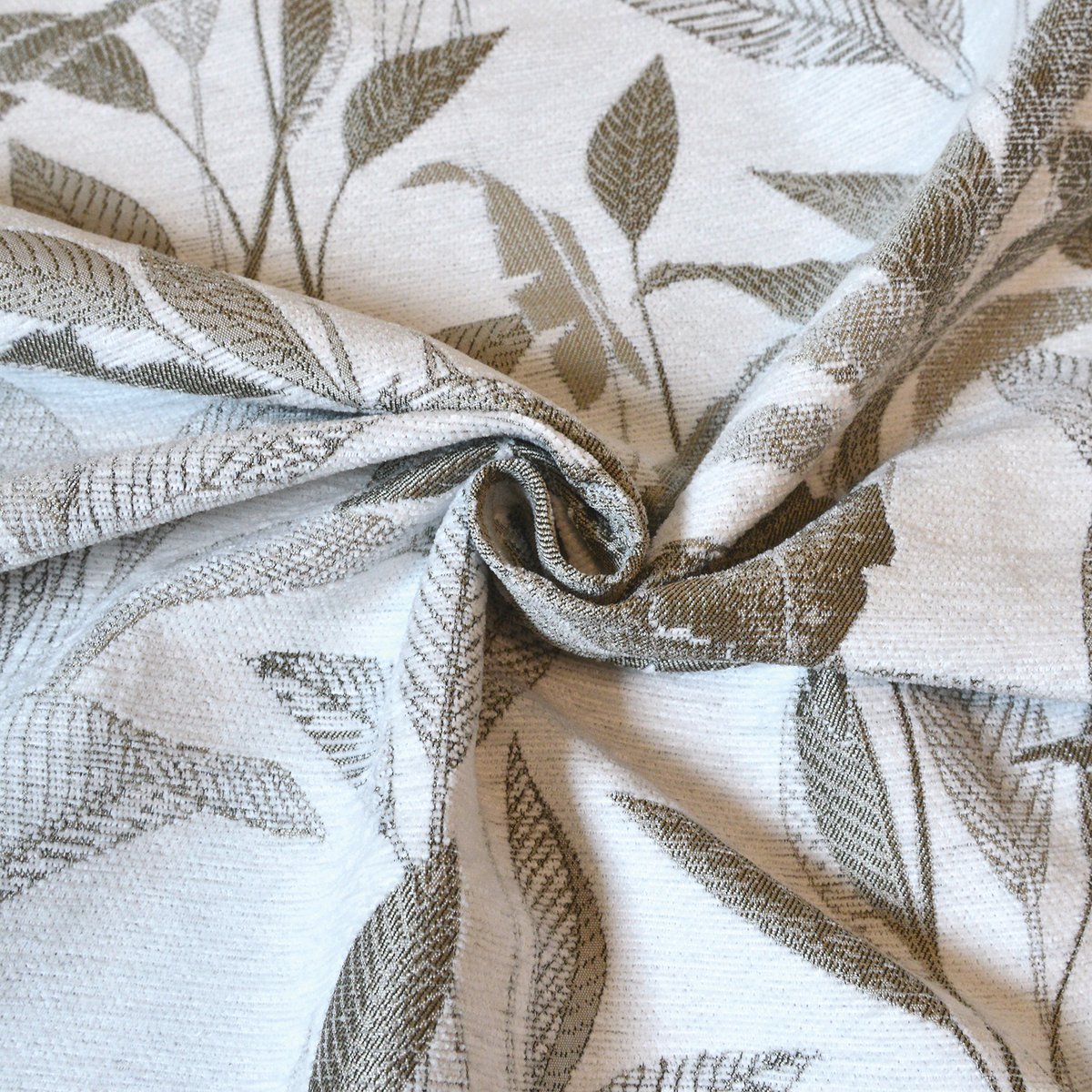 Rideau Jacquard Motif Jungle - QABANE blanc, HOME MAISON