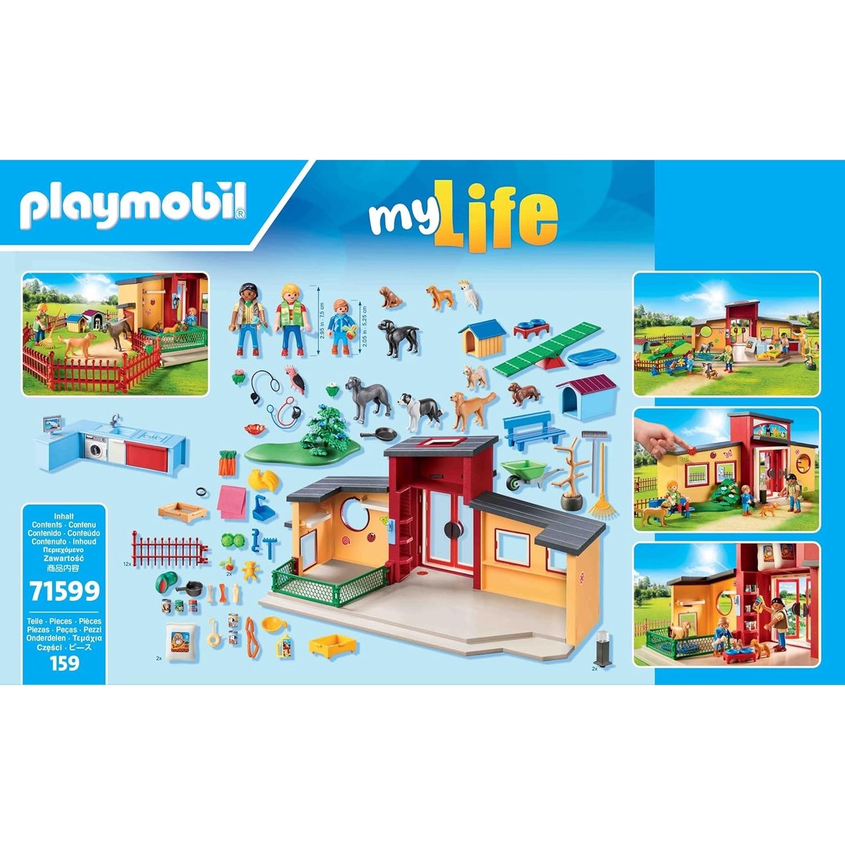 Pension des animaux avec soigneurs et enfant multicolore, PLAYMOBIL
