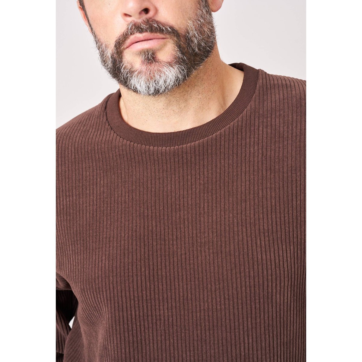 Sweat loose homme en velours côtelé AUSHER walnut, DEELUXE