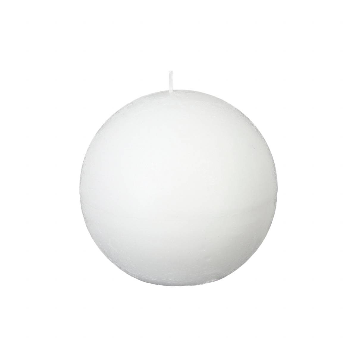 Bougie boule décorative rustique 445g OLIA blanc, ATMOSPHERA