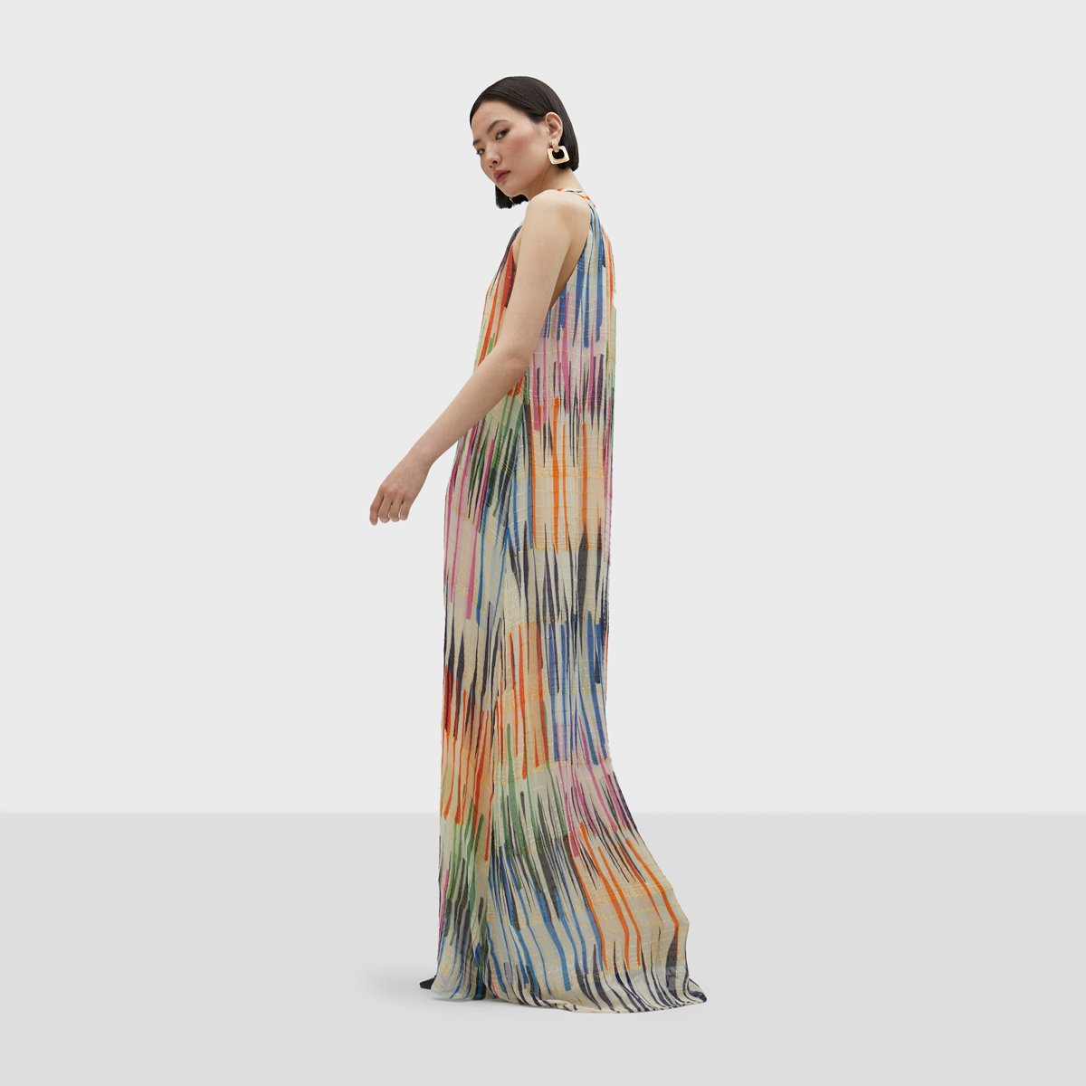 Robe longue fluide sans manches pêche, LOLA CASADEMUNT