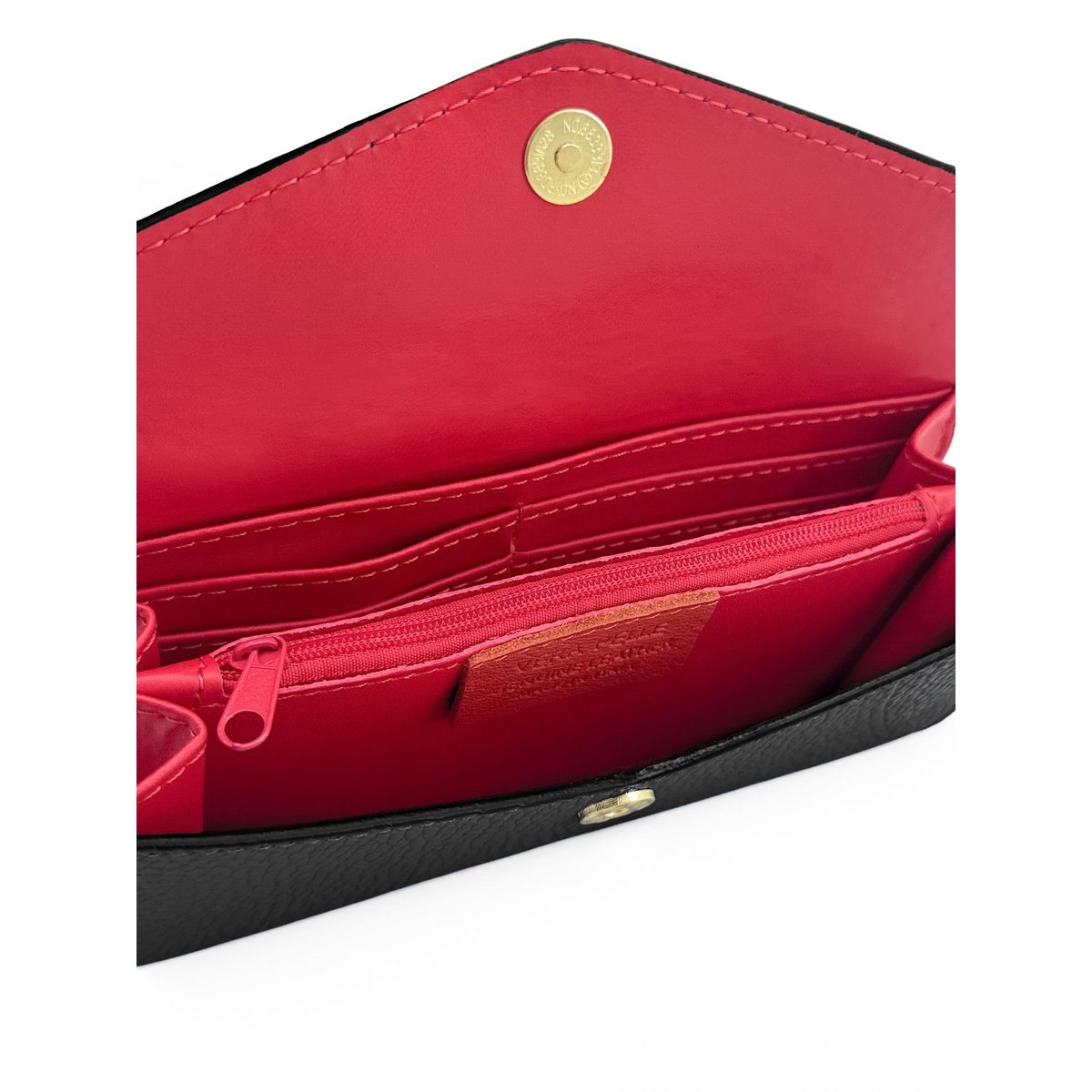 Pochette portefeuille en cuir grainé CLELIA noir, OH MY BAG