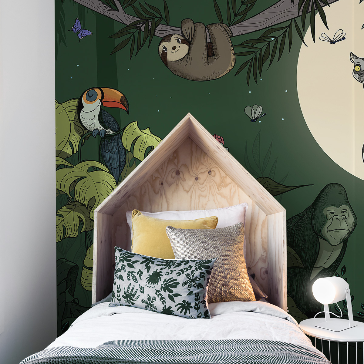 Papier peint panoramique Jungle , 510 x 250cm vert, ACTE DECO