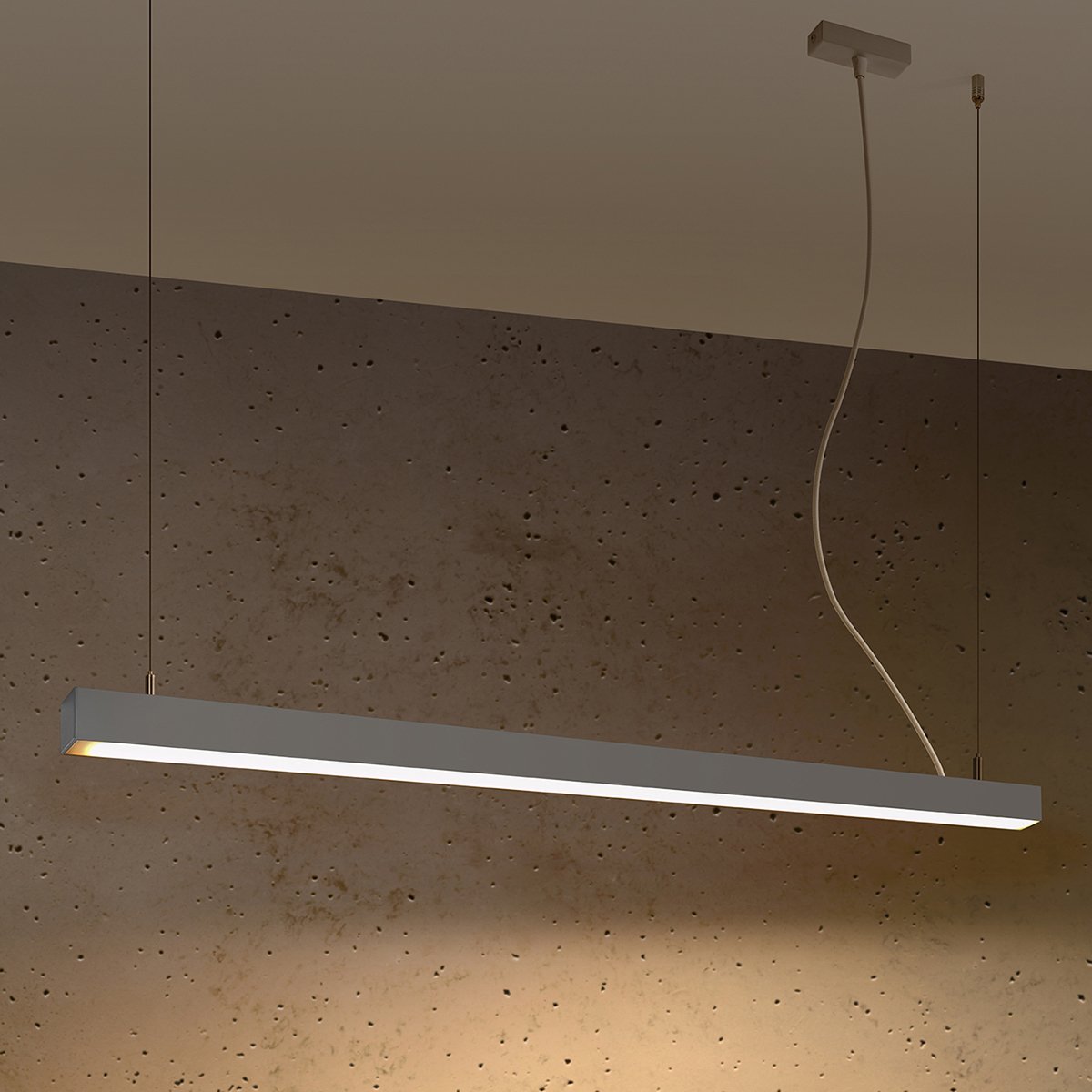Suspension Aluminium Gris LED 1 Pinne gris, EDEN