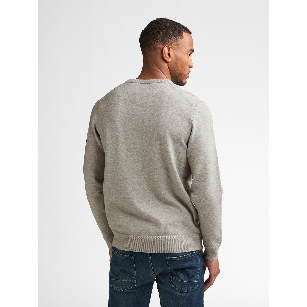 Pull col rond chiné stonebend noir ice grey, PETROL INDUSTRIES