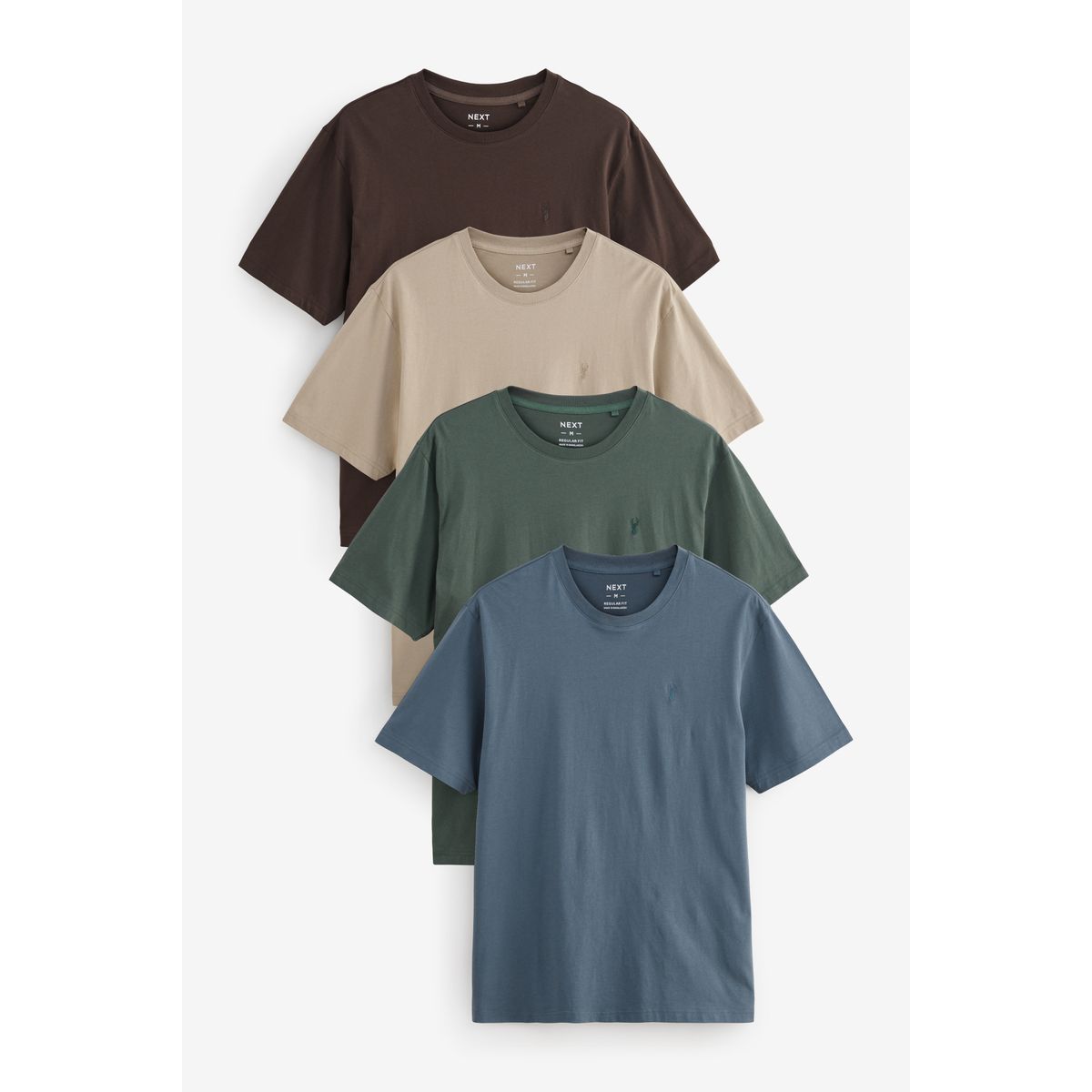 T-Shirts, lot de 4 bleu/vert/neutre/brun, NEXT