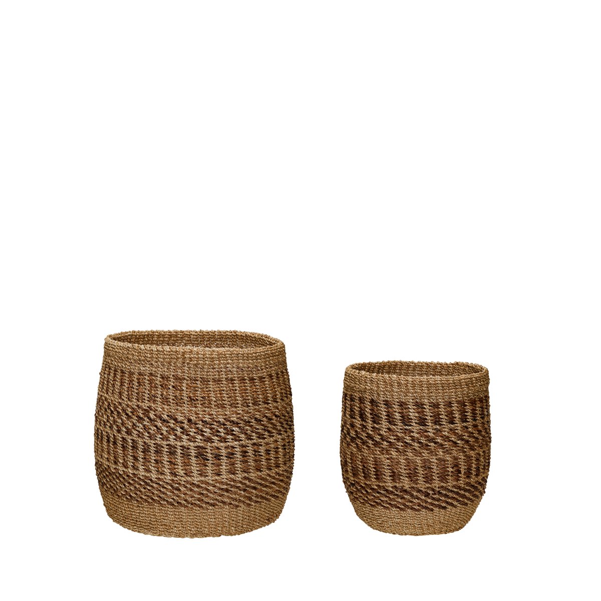 Paniers en abaca OCHRE ocre/naturel, HUBSCH