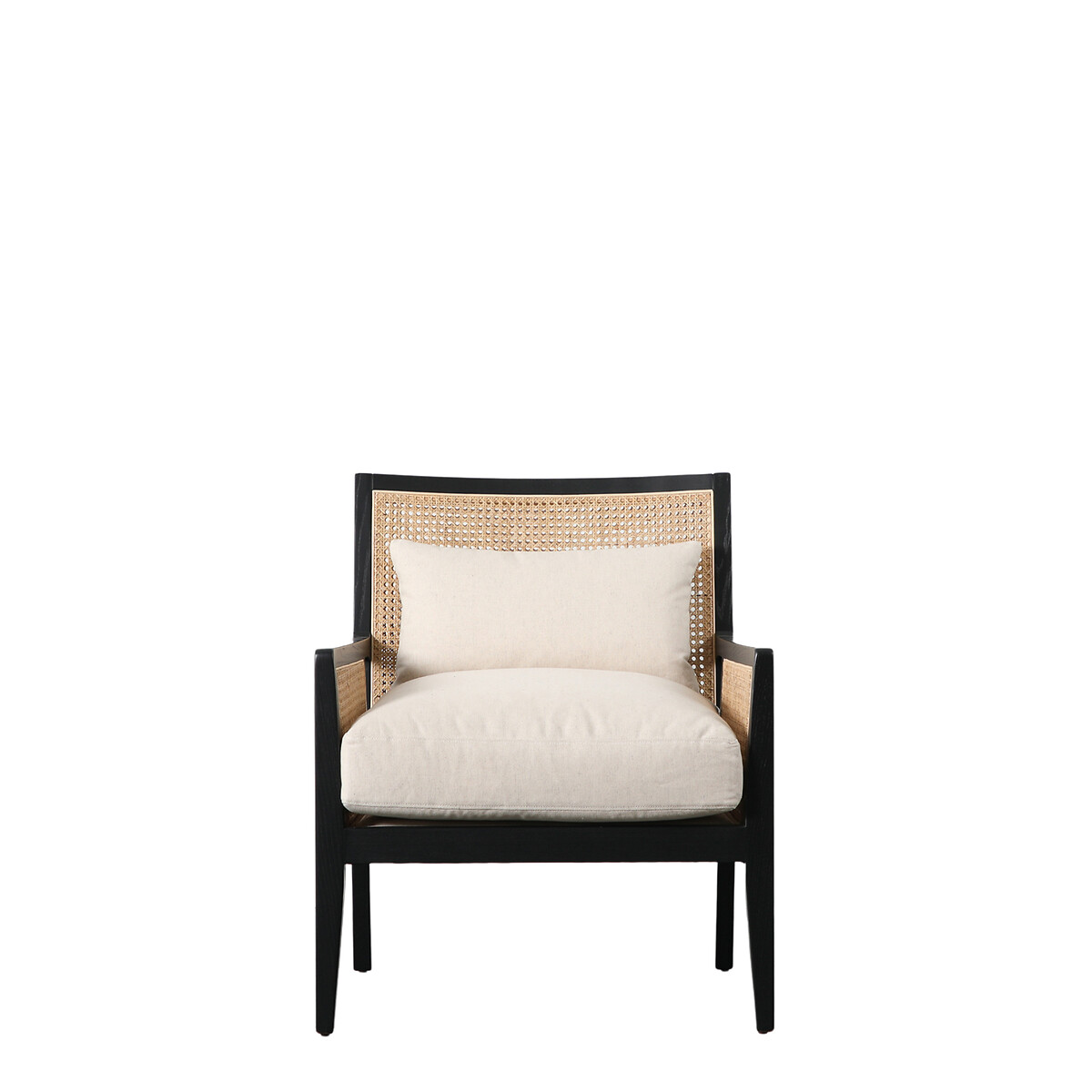 Satara Rattan Armchair with Linen Look Cushions cream, ÉDITÉ