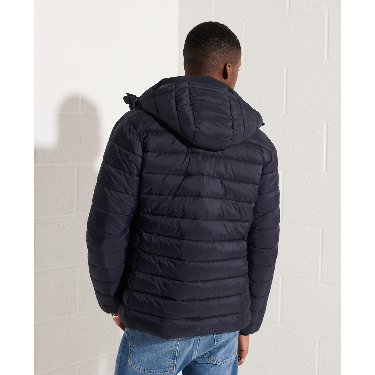 Doudoune zippée à capuche Fuji bleu marine, SUPERDRY