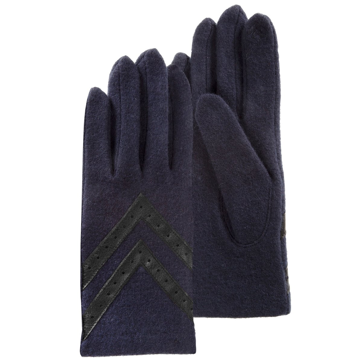 Gants tactiles, chauds, en laine, non doublés bleu marine, ISOTONER