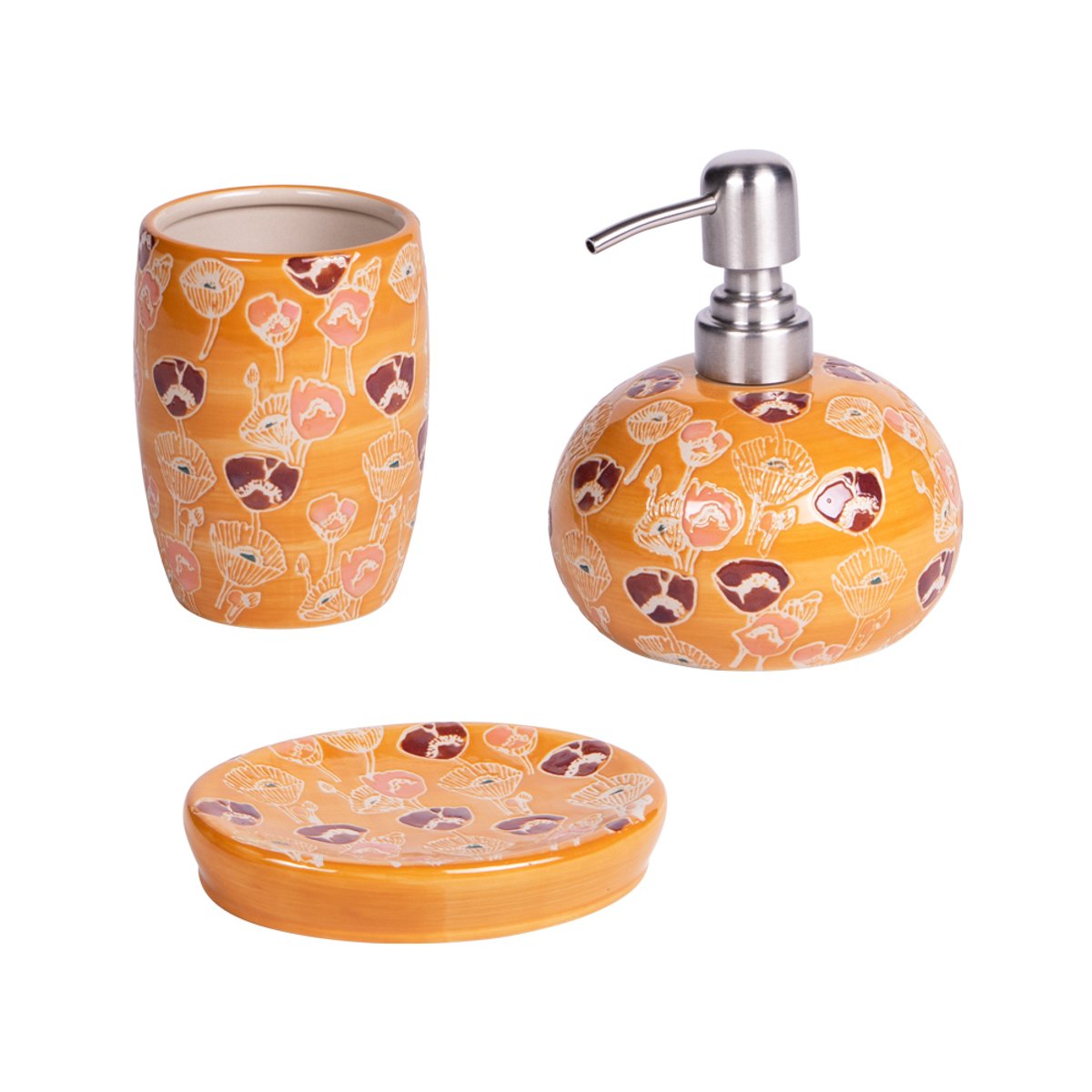 Coffret salle de bain 3 pièces Savana - SAVANA orange, TABLE PASSION