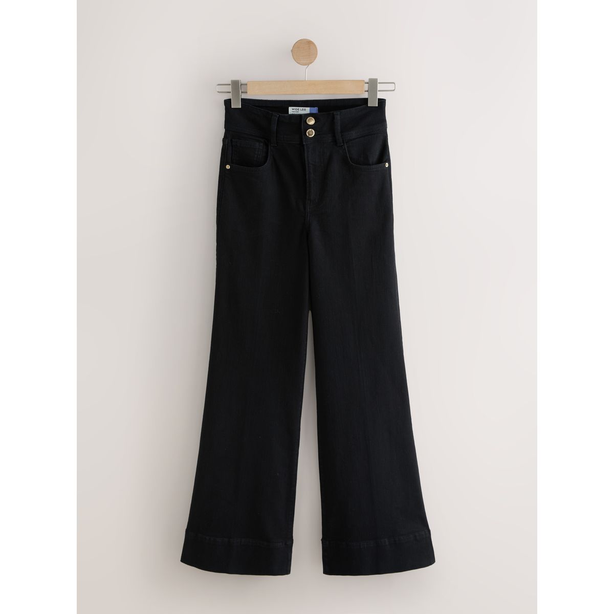 Jean taille haute stretch large, lot de 2 bleu/noir, NEXT
