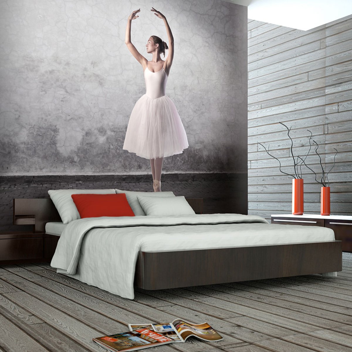 Papier peint intissé Hobby Danseuse de ballet comme chez Degas gris / argent, EDEN
