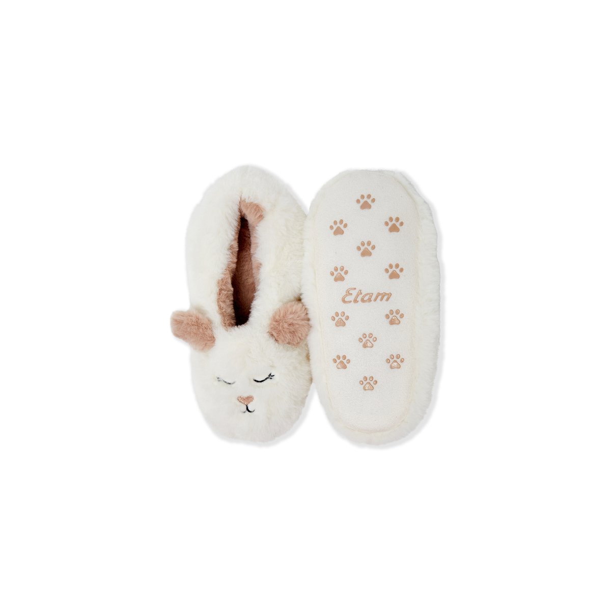 Chaussons bicolore RILEY ecru, ETAM