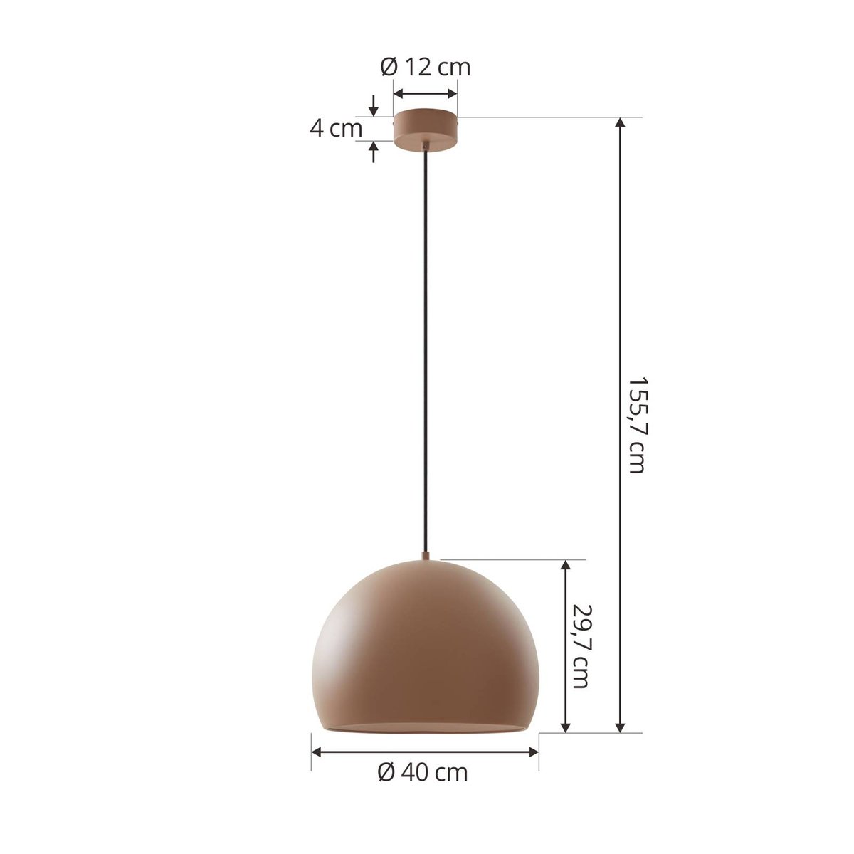 Suspension en aluminium designLED, Lythara marron clair, LUCANDE