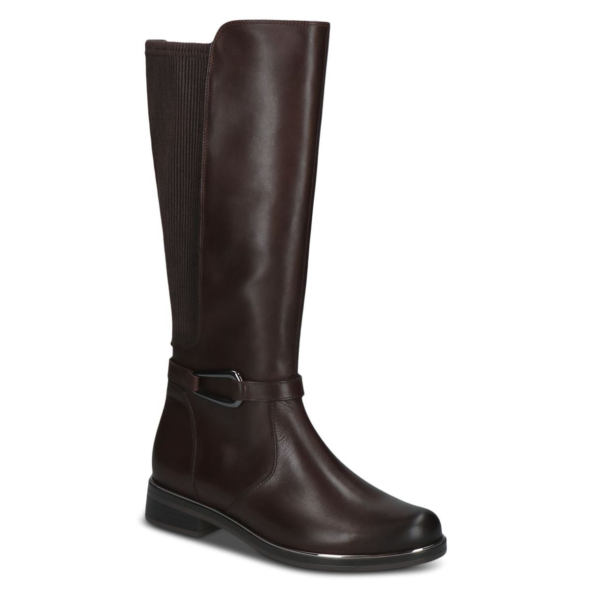 Bottes à talon marron foncé combiné, CAPRICE