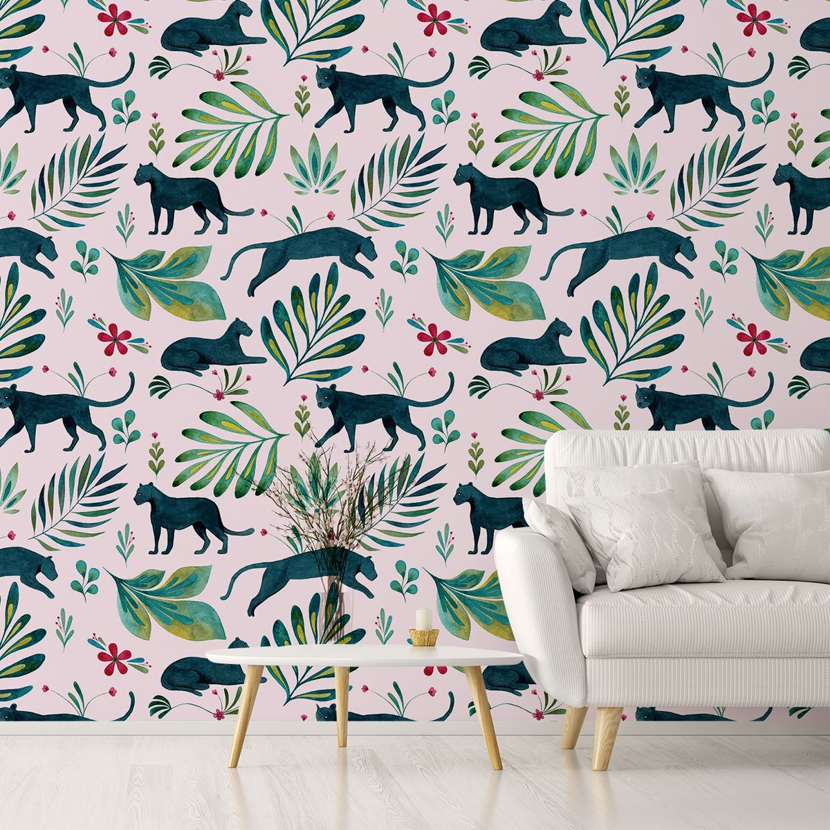 Papier peint panthère noire intissé, HEXOA