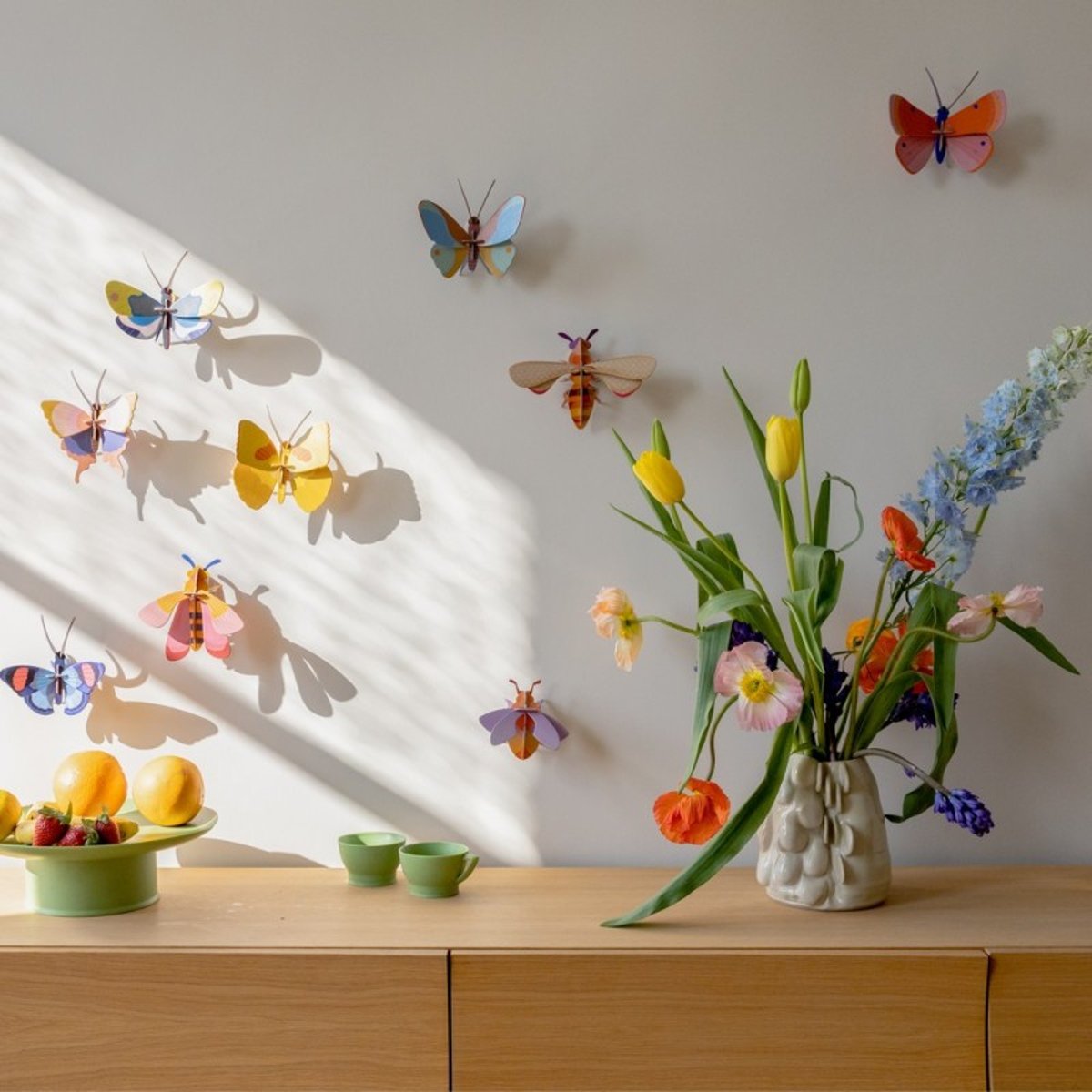 Papillon décoratif mural Blue Diadem Butterfly bleu, STUDIO ROOF
