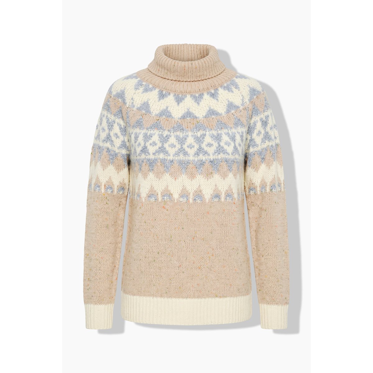 Pull motif norvégien beige mélangé, ULLA POPKEN