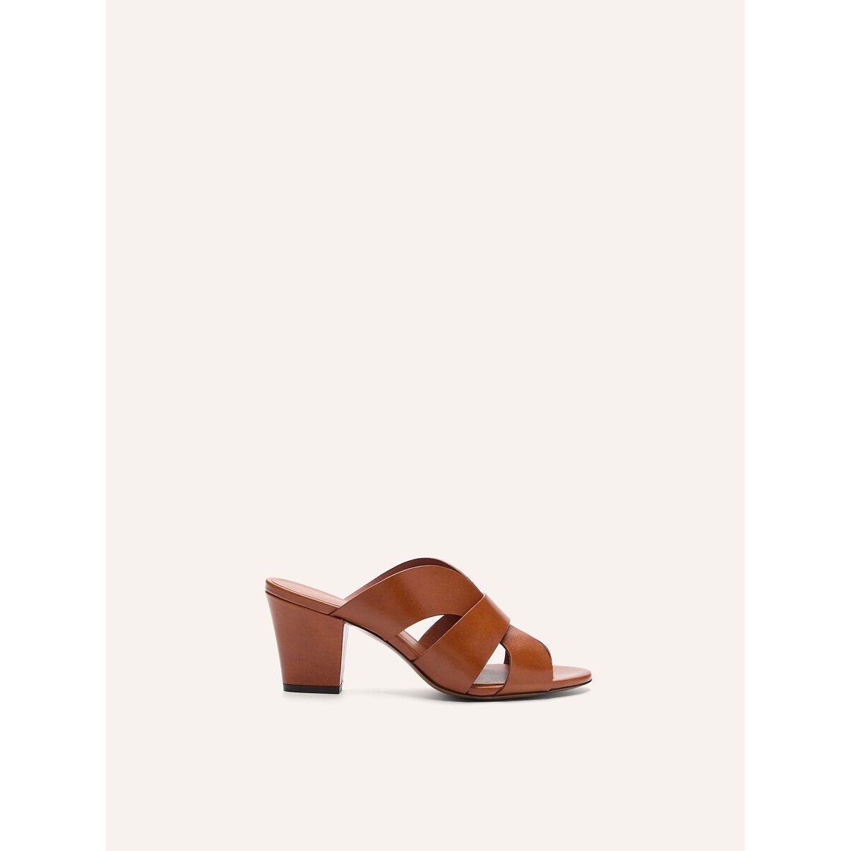 Sabot in pelle con tacco n° 561 cognac, RIVECOUR