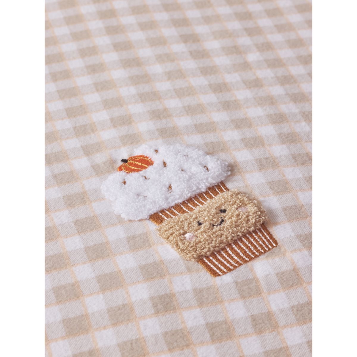 Parure housse et taie en coton brossé tufté naturel, NEXT