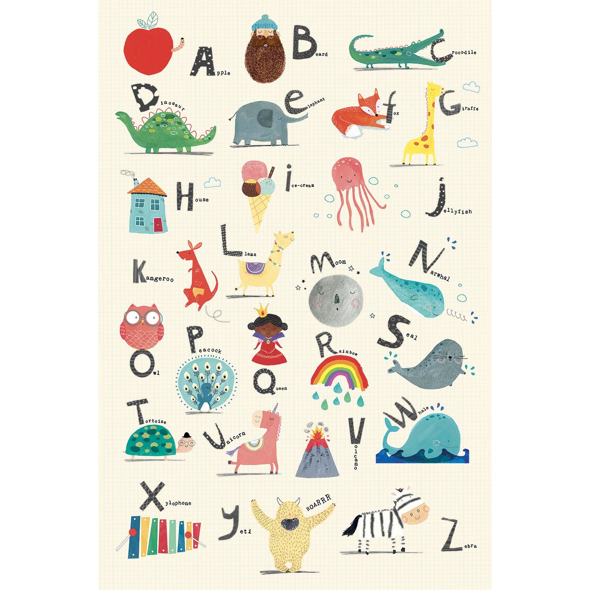 Tableau enfant alphabet enfant tableau alu dibond, HEXOA