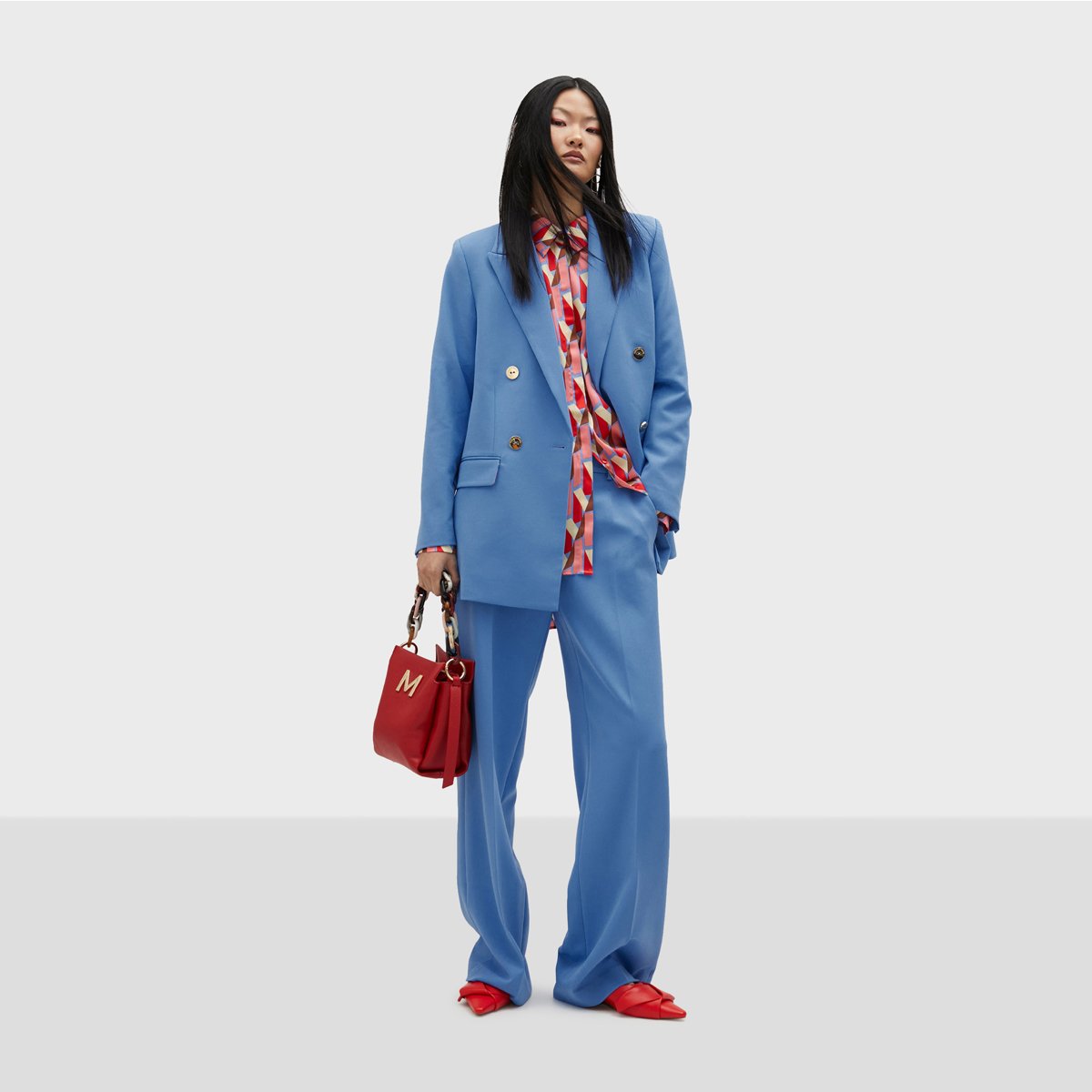 Pantalon classique large azur, LOLA CASADEMUNT