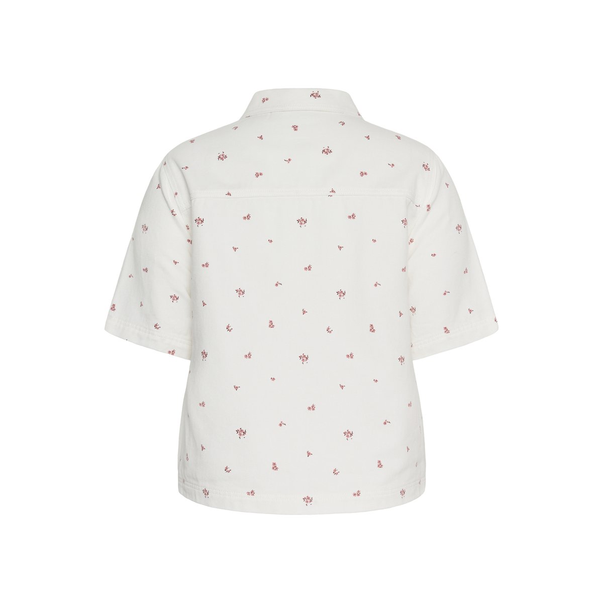 Chemise à manche courte blanc white denim/rose flower, KAFFE CURVE
