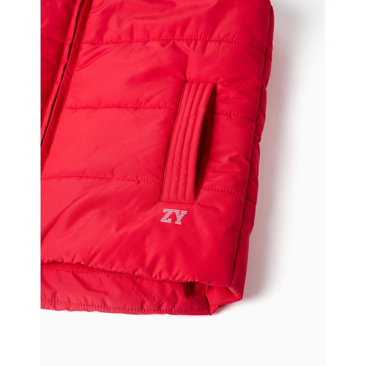 Doudoune sans manches avec doublure en polaire et poches rouge, ZIPPY