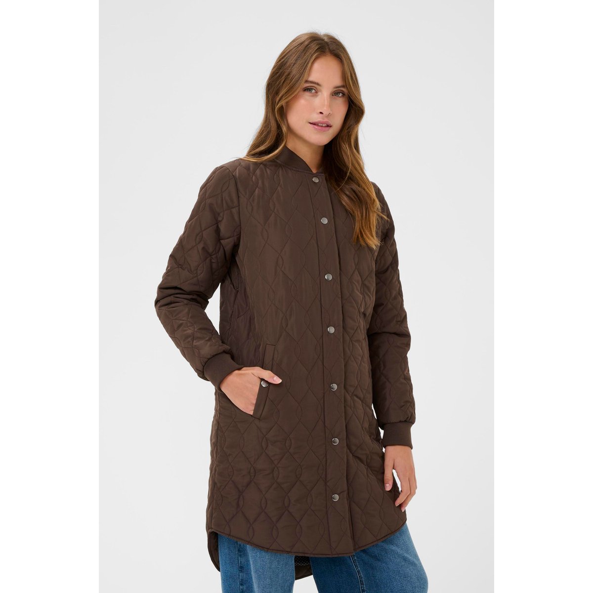 Manteau marron animalier chocolate brown, KAFFE